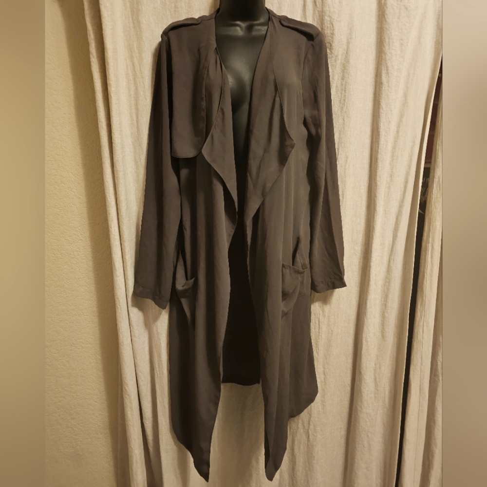 ASTR Army Green/Gray Draped Long Jacket w/Pockets $89 size Small